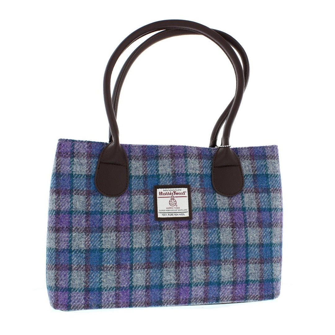 Glen Appin Harris Tweed Classic Cassley Handbag Blue/Purple