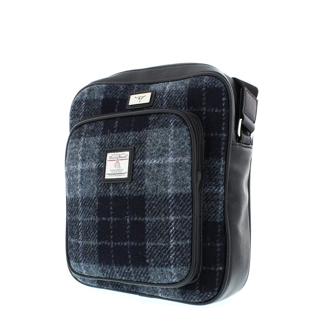 Glen Appin Harris Tweed Tay Travel Bag Black/Grey Check