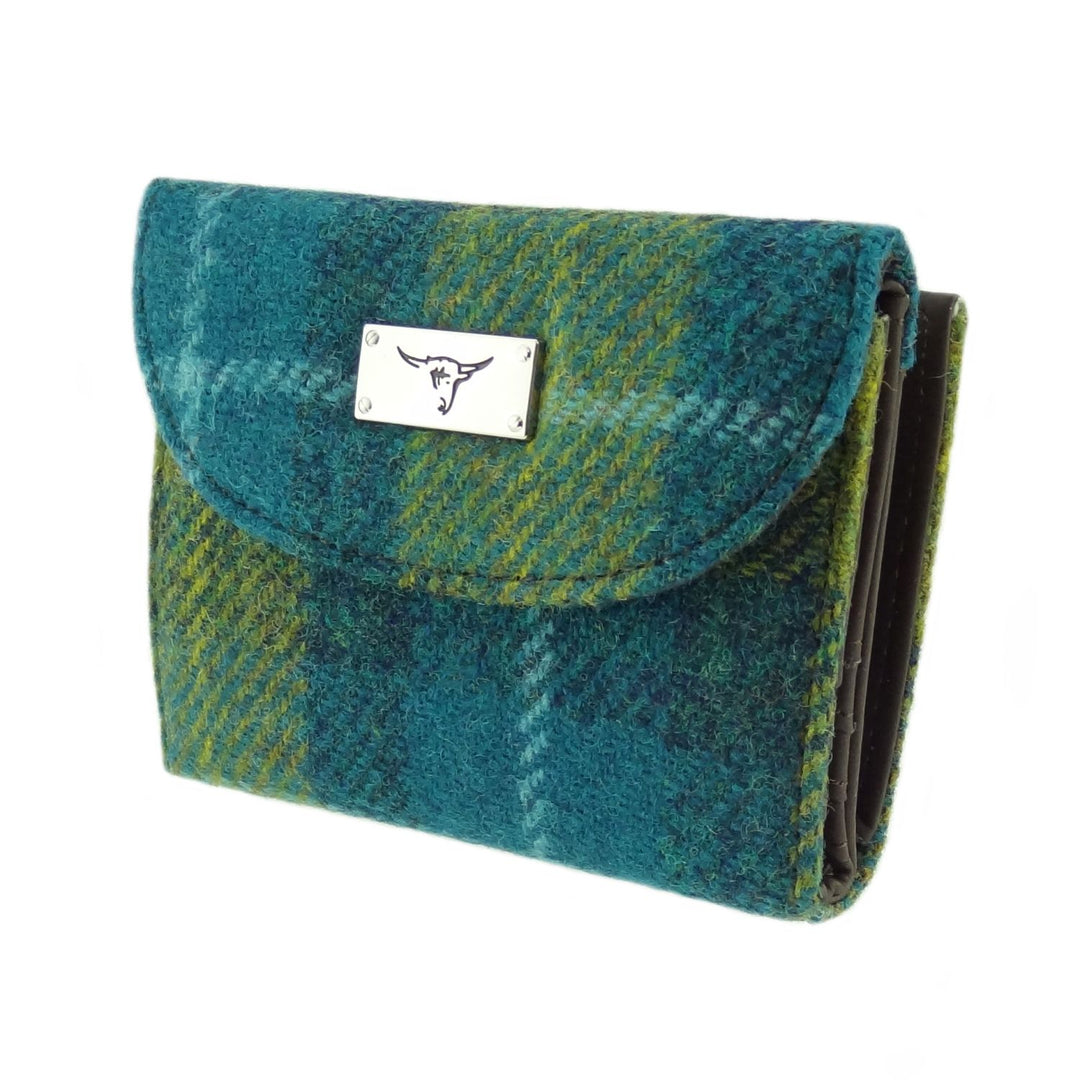 Glen Appin Harris Tweed Ladies Jura Small Purse Blue Green Check