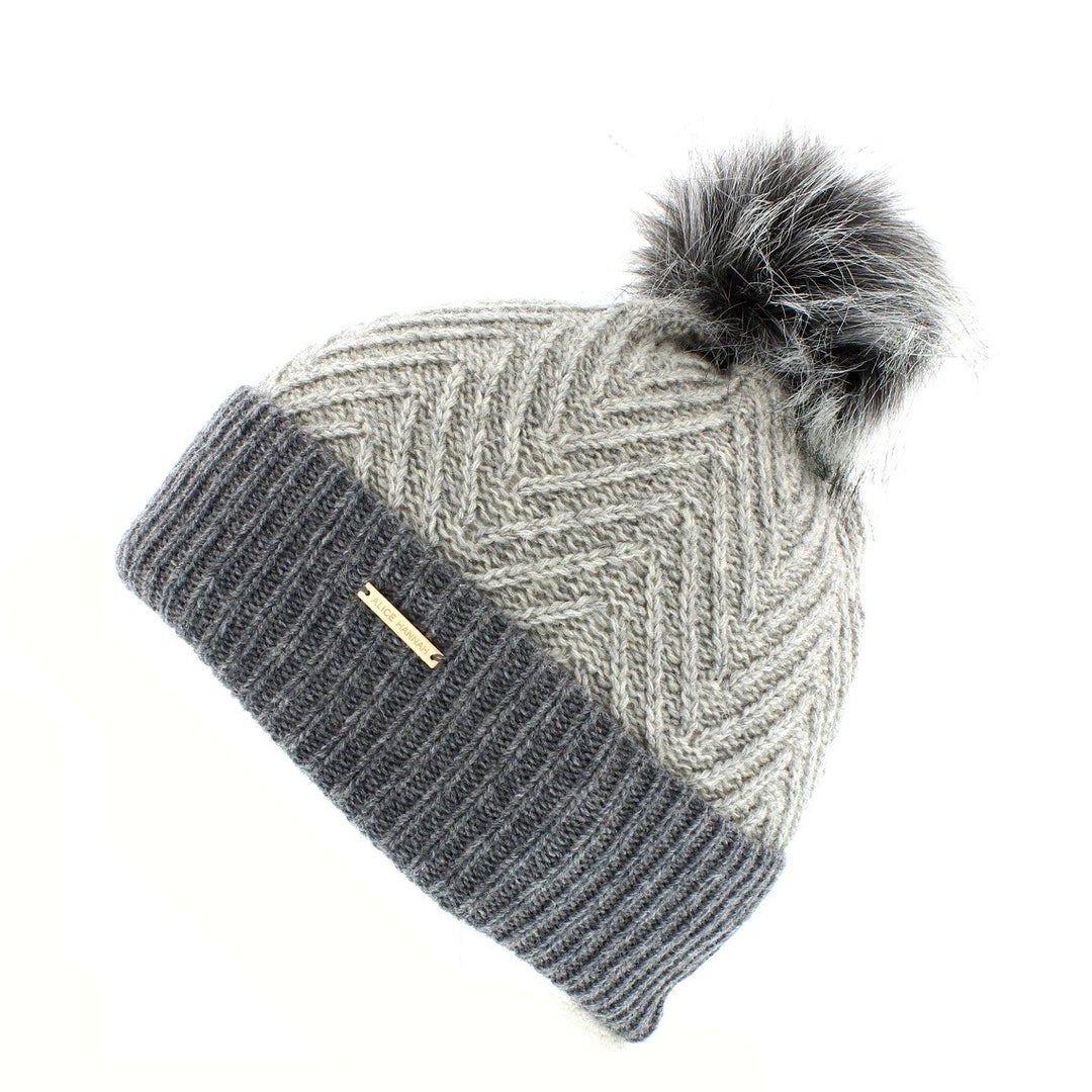 'Alesha' Bobble Hat Grey