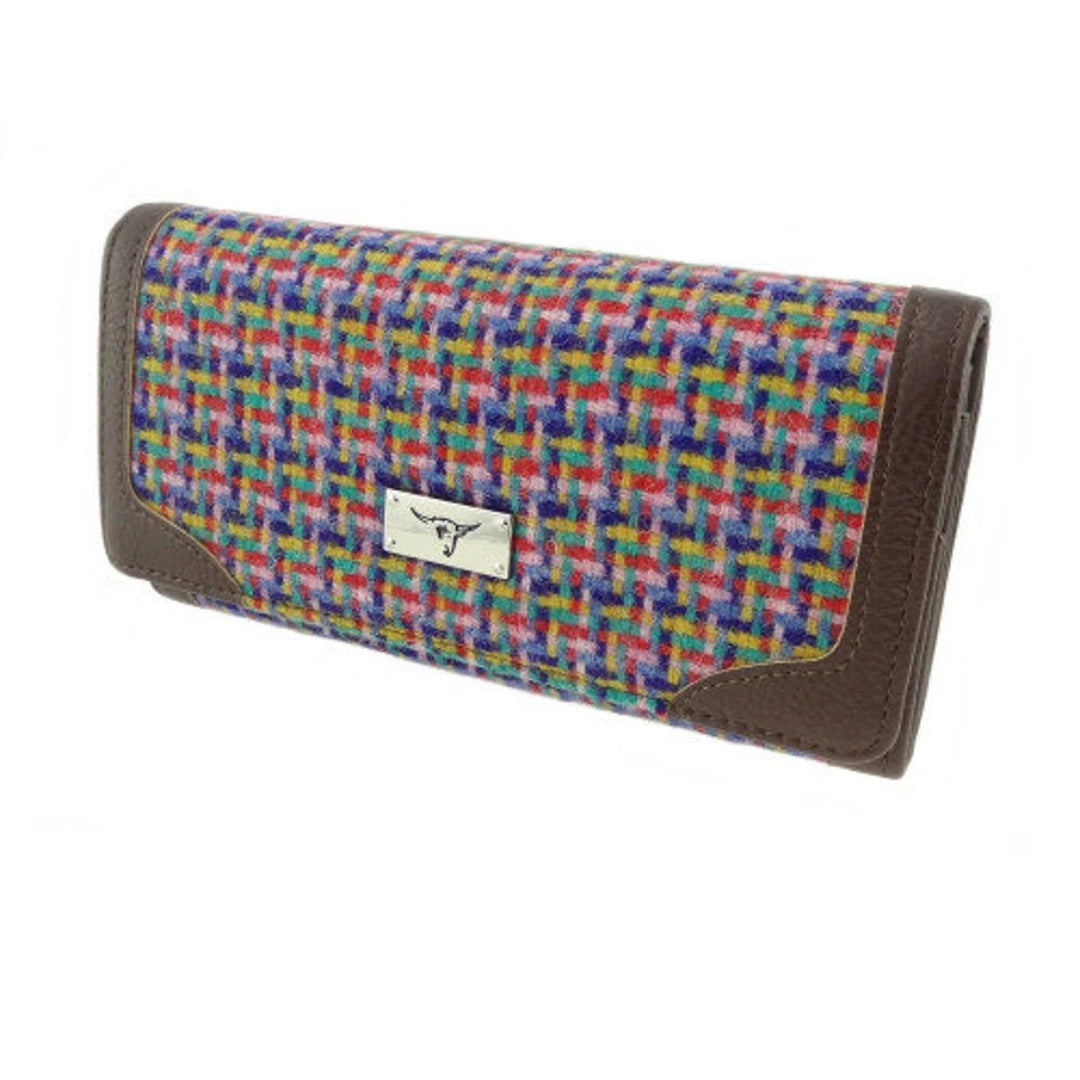 Glen Appin Harris Tweed Ladies Bute Fold Over Purse Jazzy Weave