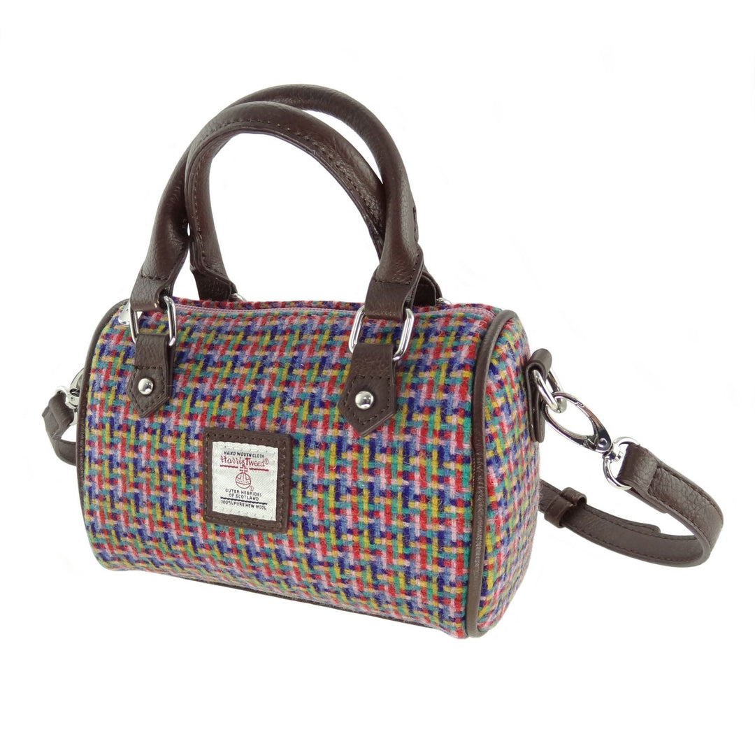 Glen Appin Harris Tweed Kilbride Mini Bowling Bag Jazzy Weave