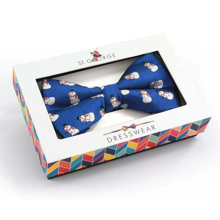 Men's Woven Christmas Snowman Bow Tie