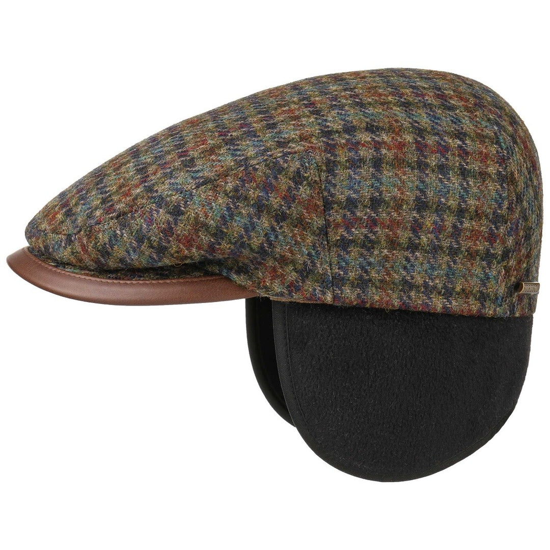 Stetson Kent Wool Flat Cap With Earflaps