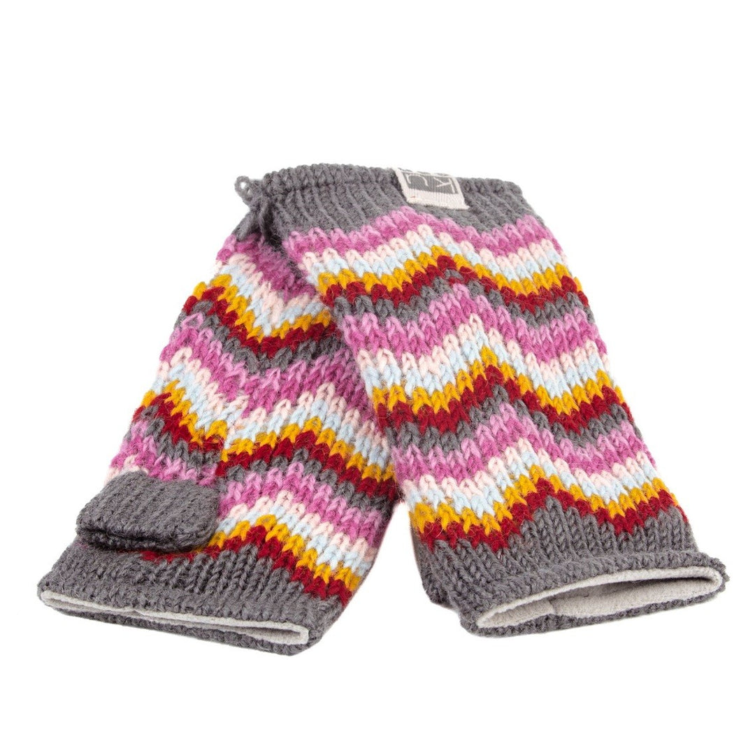 Kusan Zig Zag Pattern Handwarmers Grey/Yellow (PK1522)