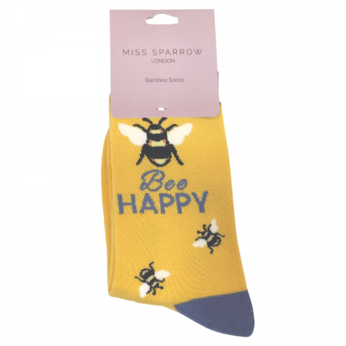Miss Sparrow Bamboo Socks Bee Happy (Yellow)