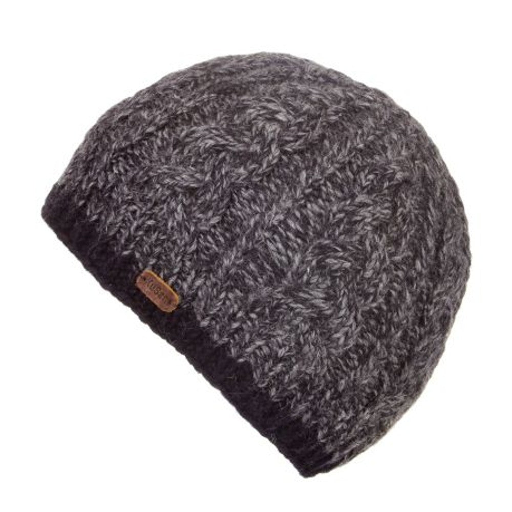 Kusan 100% Wool Cable Twisted Yarm Beanie Hat Navy (PK1727)