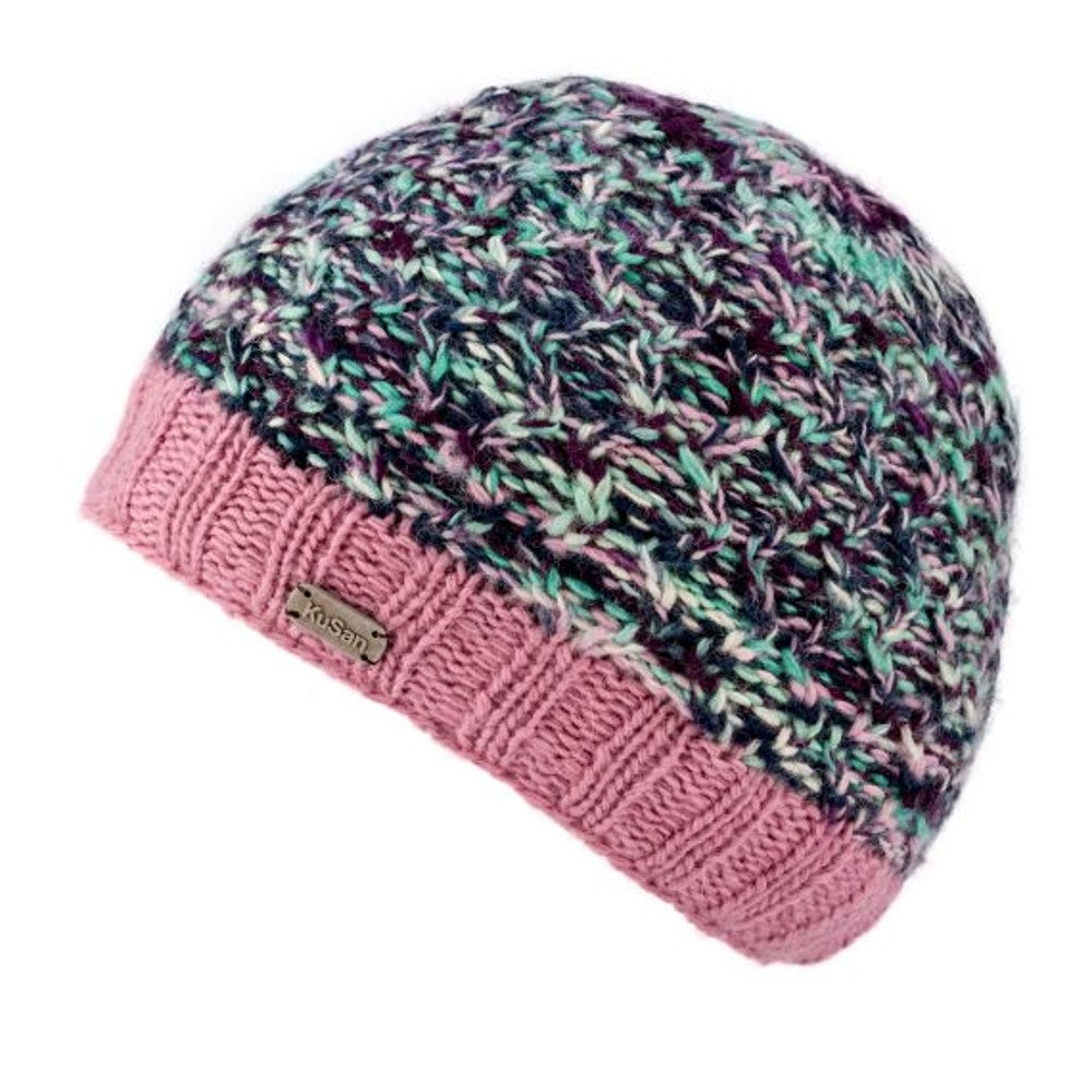 Kusan Double Cable Twisted Beanie Hat Pink (PK1828)