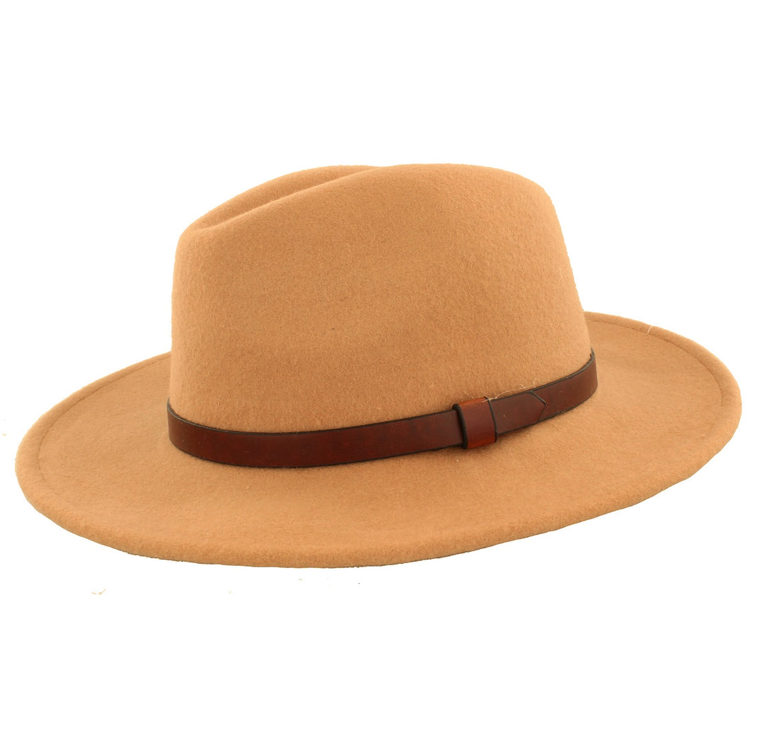 Ladies Caramel Wool Fedora