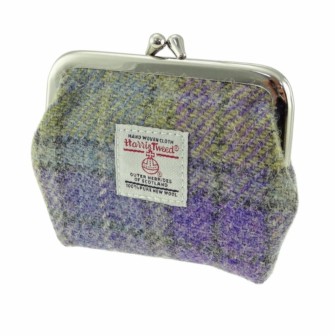 Glen Appin Eigg Small Clasp Coin Purse Lilac Green Check