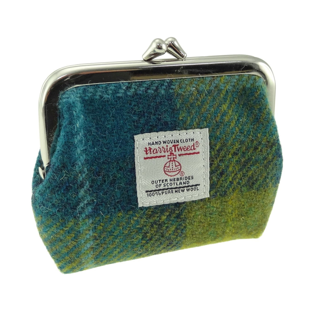 Glen Appin Eigg Small Clasp Coin Purse Blue Green Check