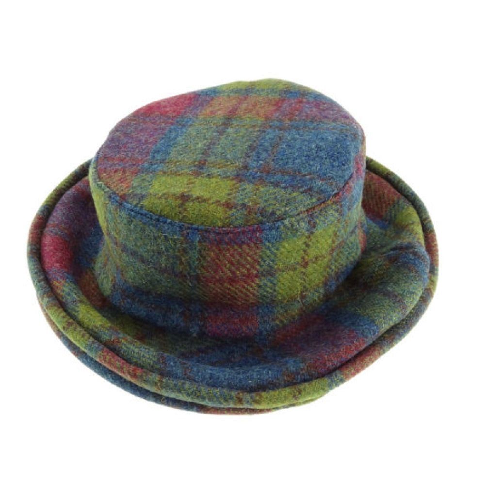 Glen Appin Ladies Harris Tweed Cloche Hat Multi Check