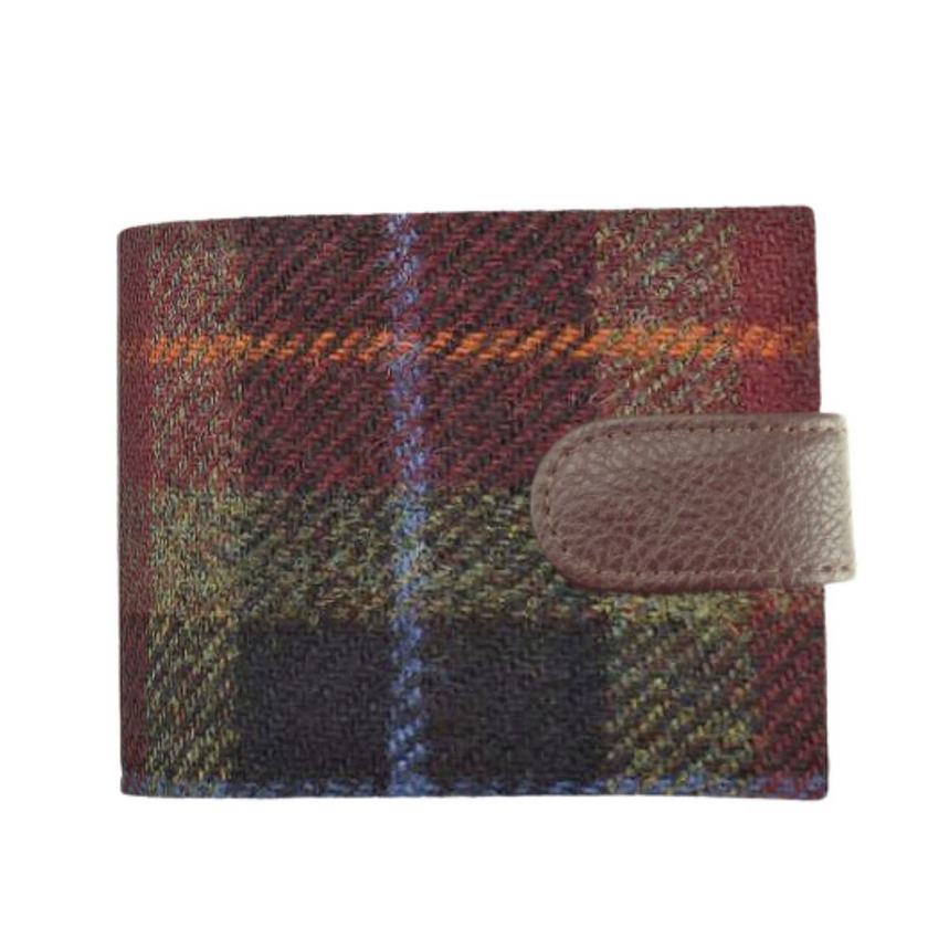 Glen Appin Harris Tweed Wallet With Coin Compartment Rust