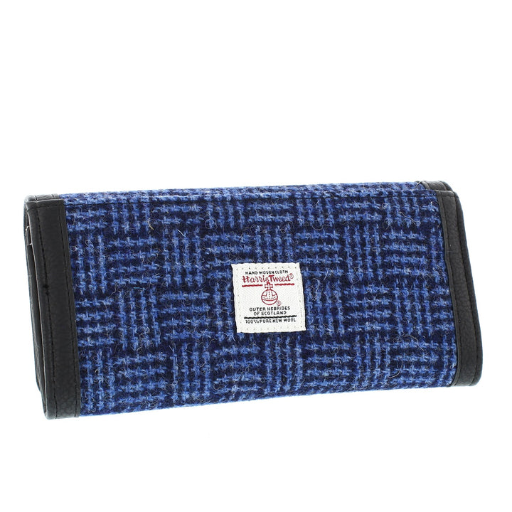 Glen Appin Harris Tweed Ladies Bute Fold Over Purse Blue Weave