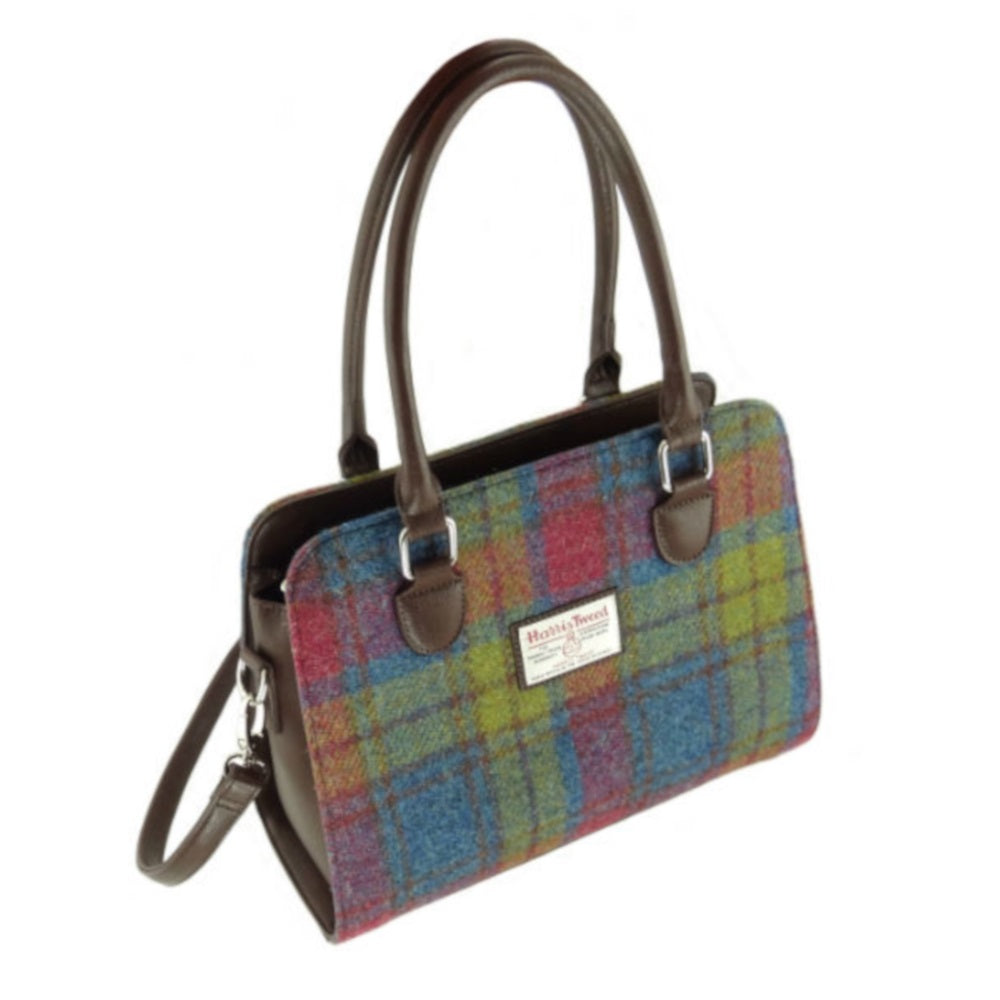 Glen Appin Harris Tweed Findhorn Tote Handbag Multi Check