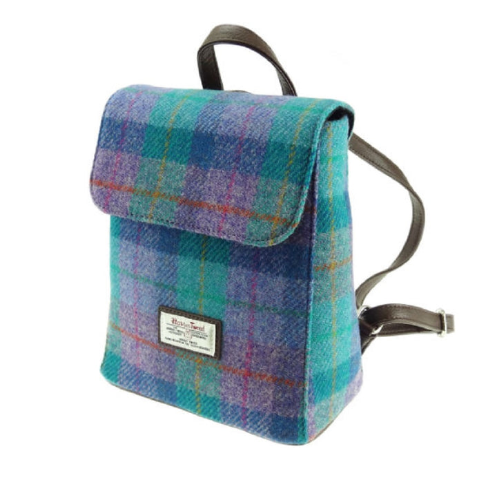 Glen Appin Harris Tweed Tummel Backpack Turquoise