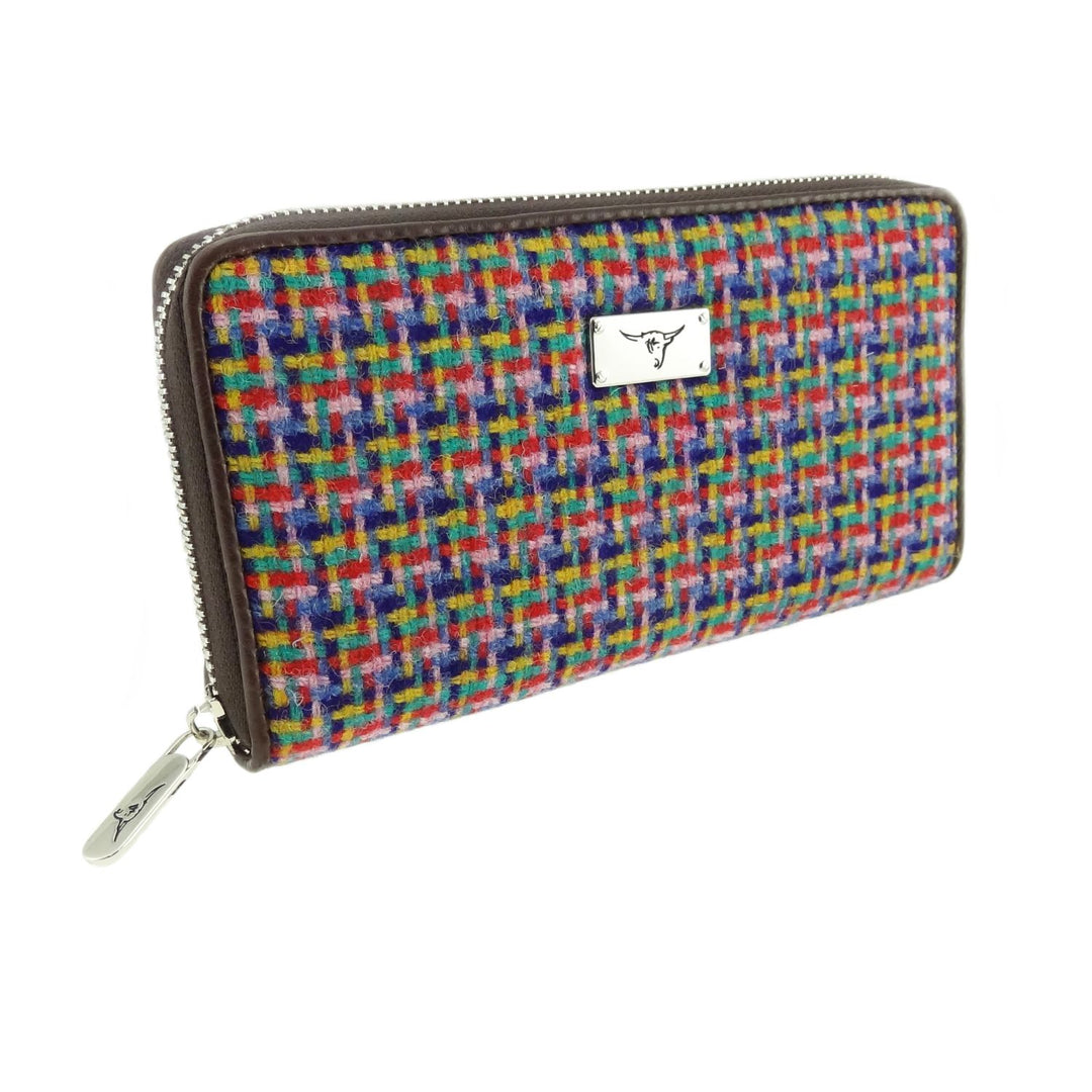 Glen Appin Harris Tweed Ladies Staffa Large Zip Purse Jazzy Weave