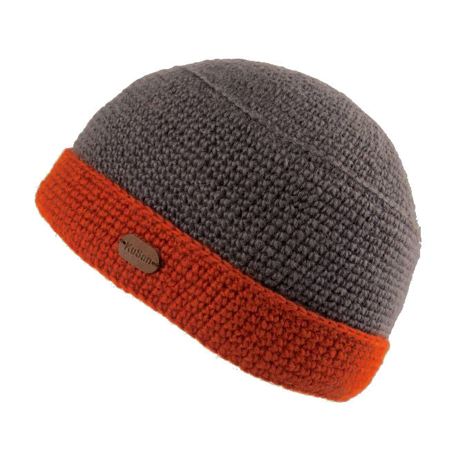 Kusan Turn-Up Beanie Hat Grey/Orange (PK839)