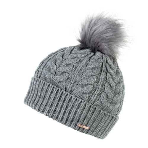 Madeline Beanie Bobble Hat Grey From Alice Hannah