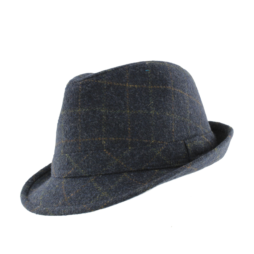 Blue Wool Blend Trilby Hat