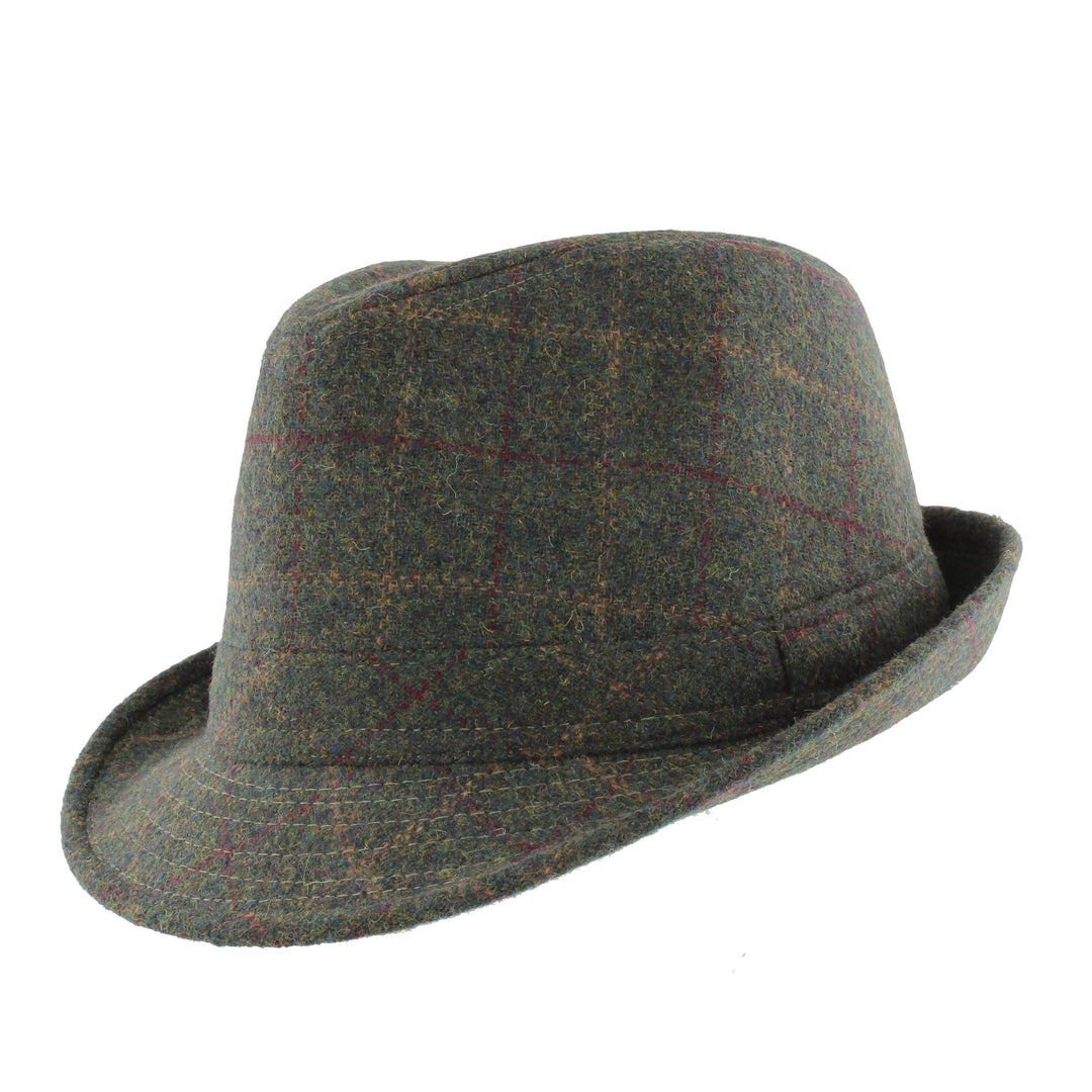 Green Wool Blend Trilby Hat