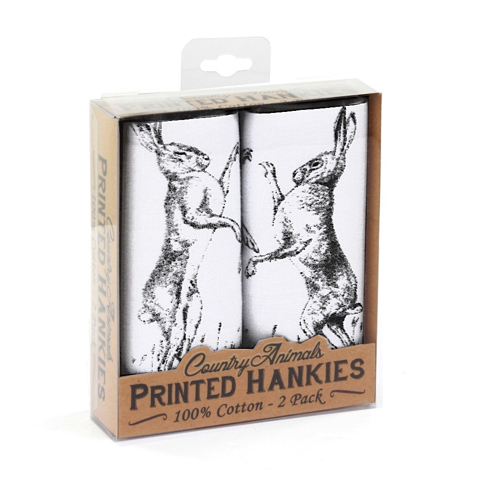 Men’s 100% Cotton Hare Print Handkerchief / Hanky