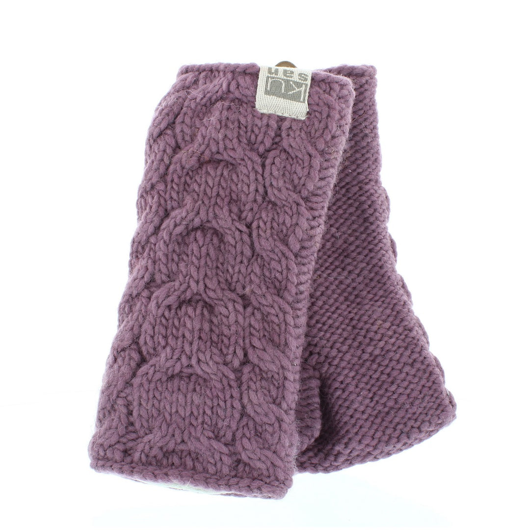 Kusan Cable Knit Wool Handwarmers Heather