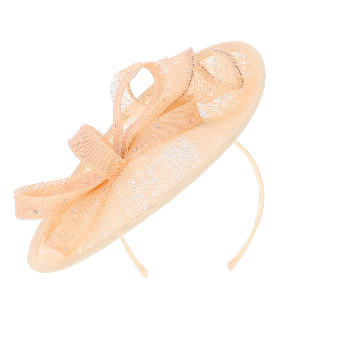 Chalk Holly Small Sinamay Disc Headband Fascinator, from Elegance Boardmans