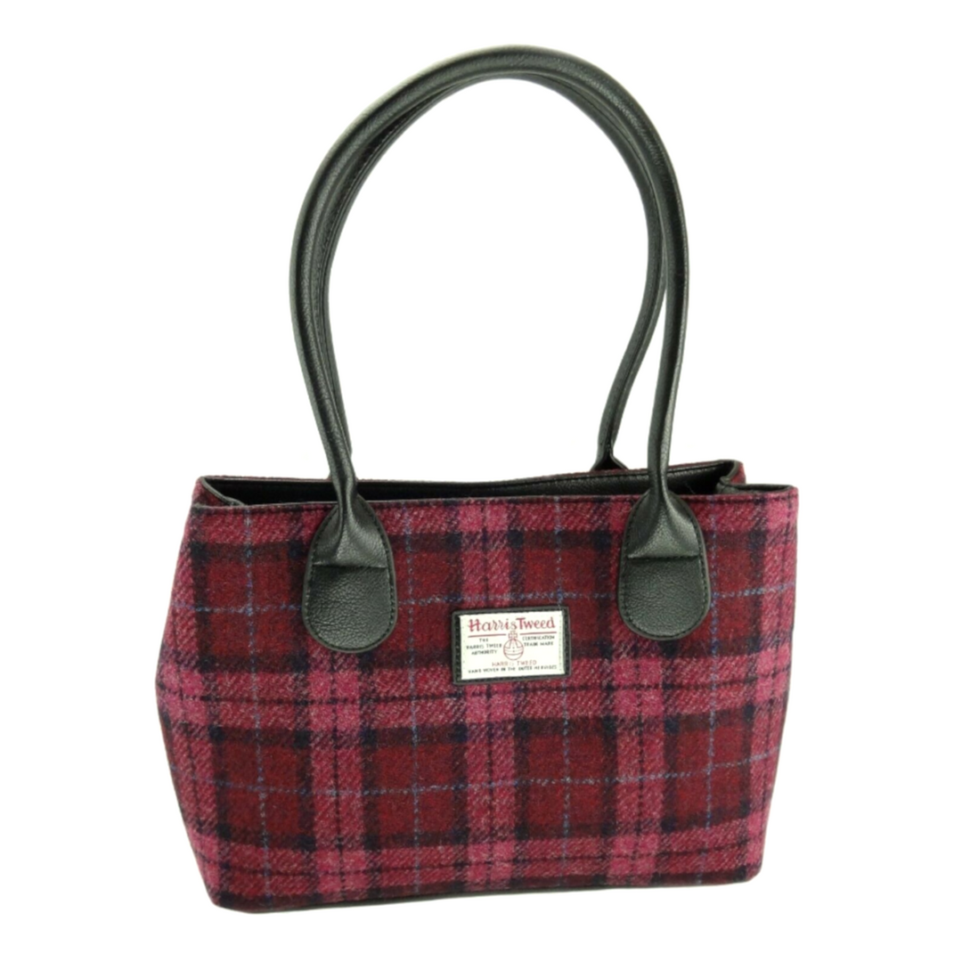 Glen Appin Harris Tweed Classic Cassley Handbag Pink
