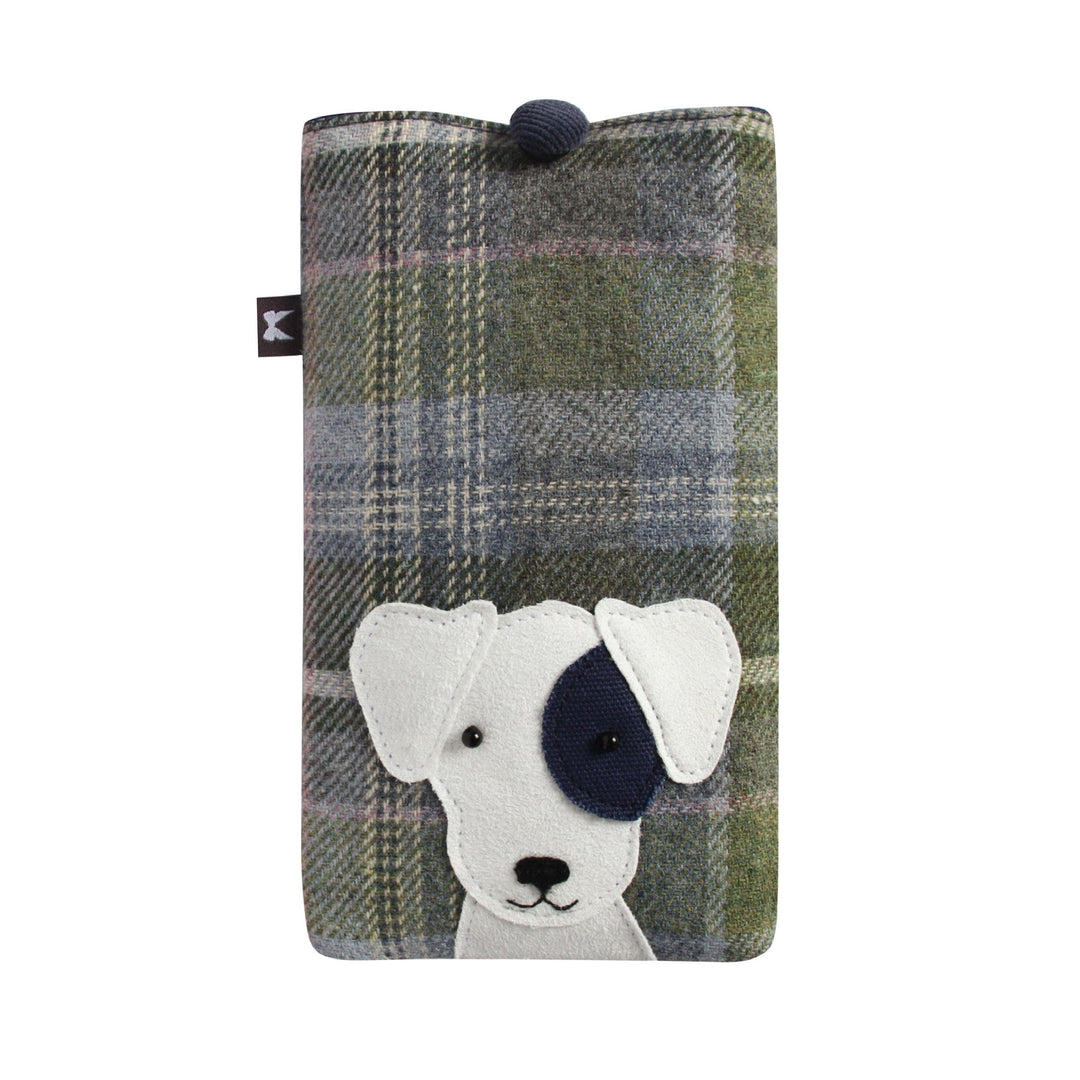 Navy Dog Applique Glasses Case by Earth Squared