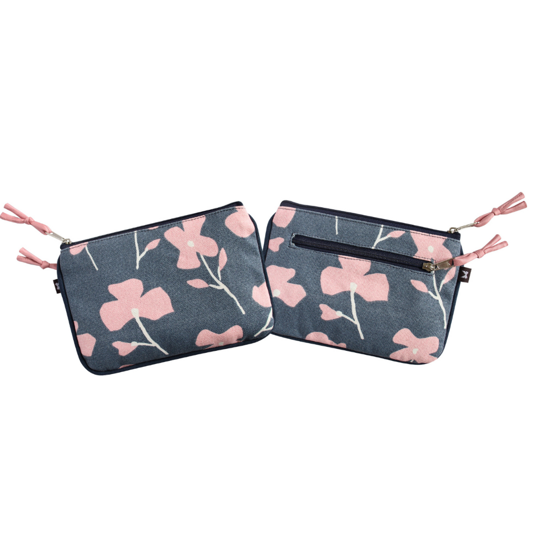 Navy Spring Blossom Juliet Coin Purse by Earth Squared