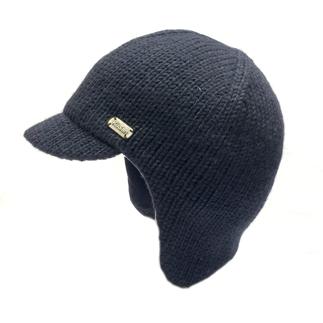 Kusan Peaked Beanie Cap With Ear & Neck Warmer Navy