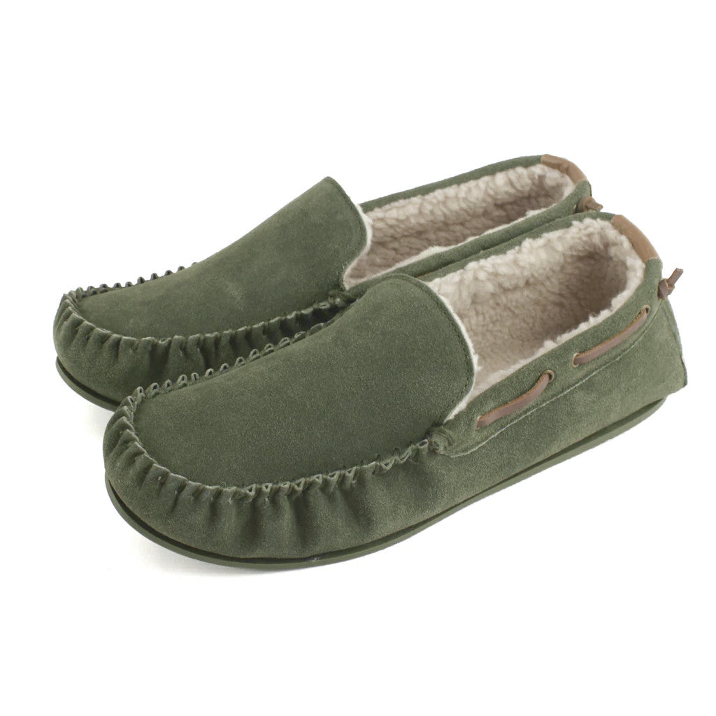 mens suede moccasin slippers