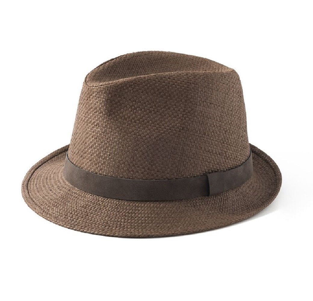 Failsworth Straw Trilby Hat in Tobacco