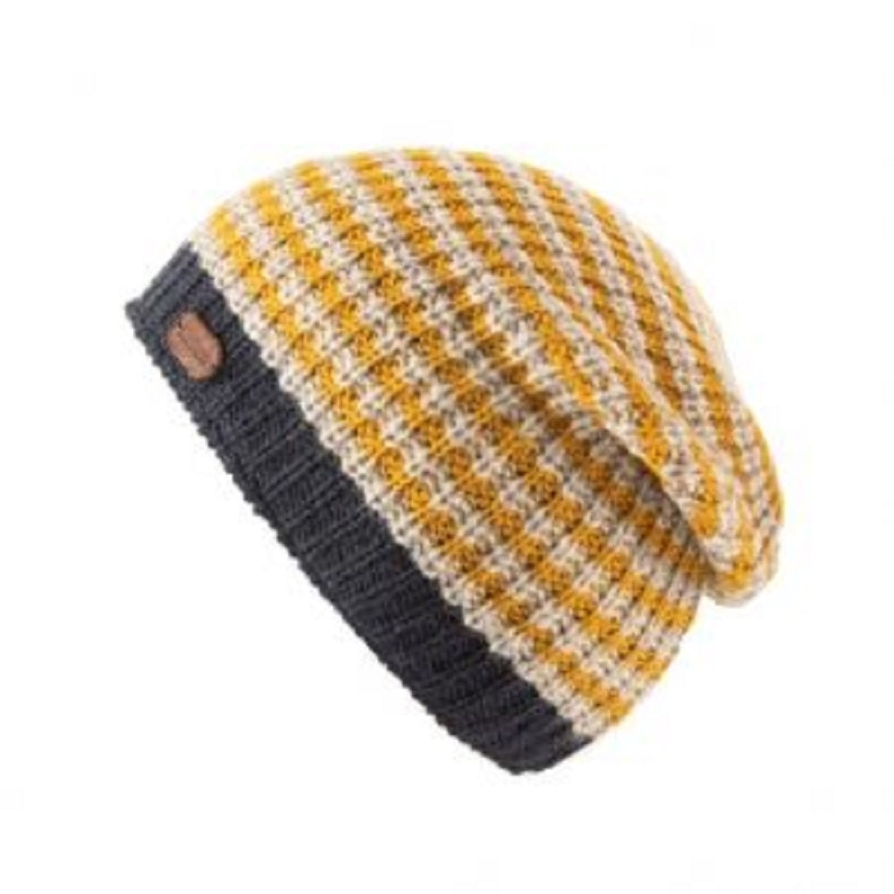 Kusan Slouch Rib Knit Beanie Hat Yellow (PK1910)