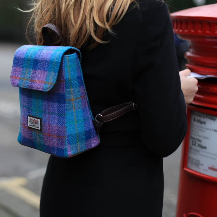 Glen Appin Harris Tweed Tummel Backpack Turquoise