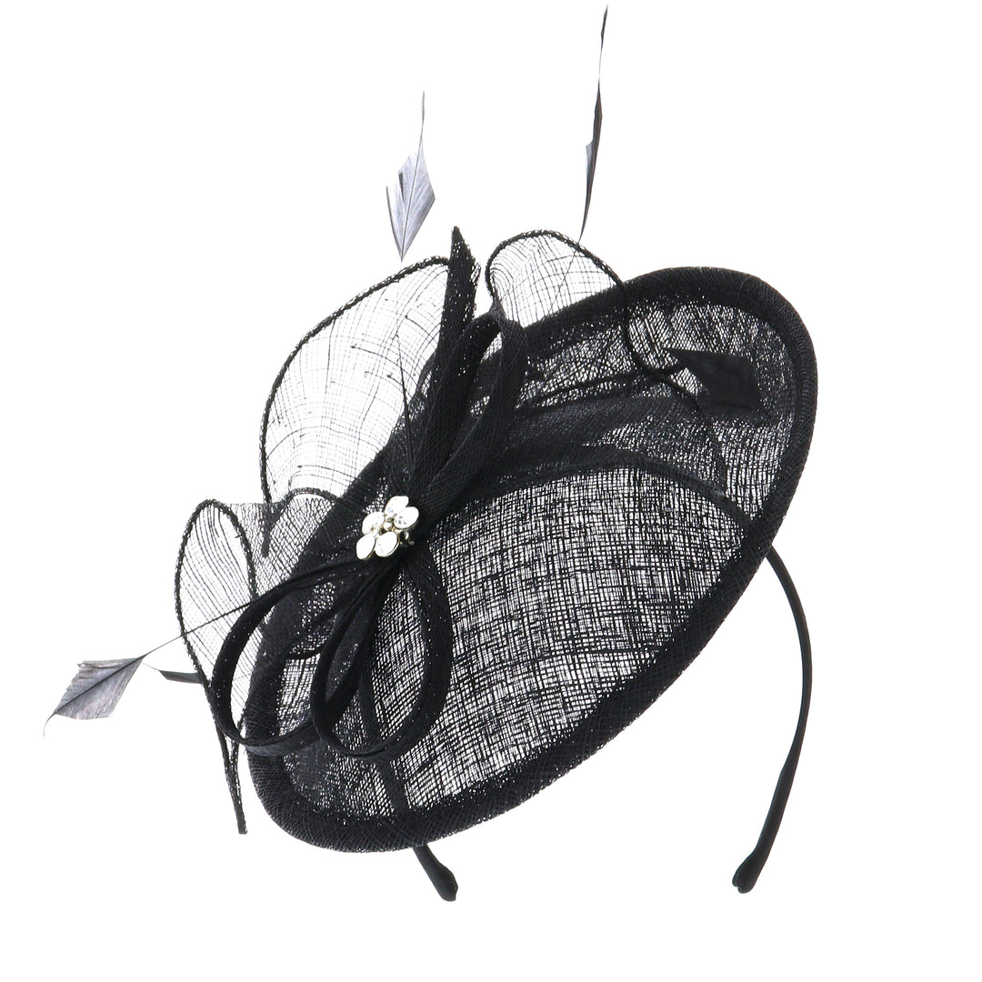 Black Medium Headband Fascinator (BL5074)