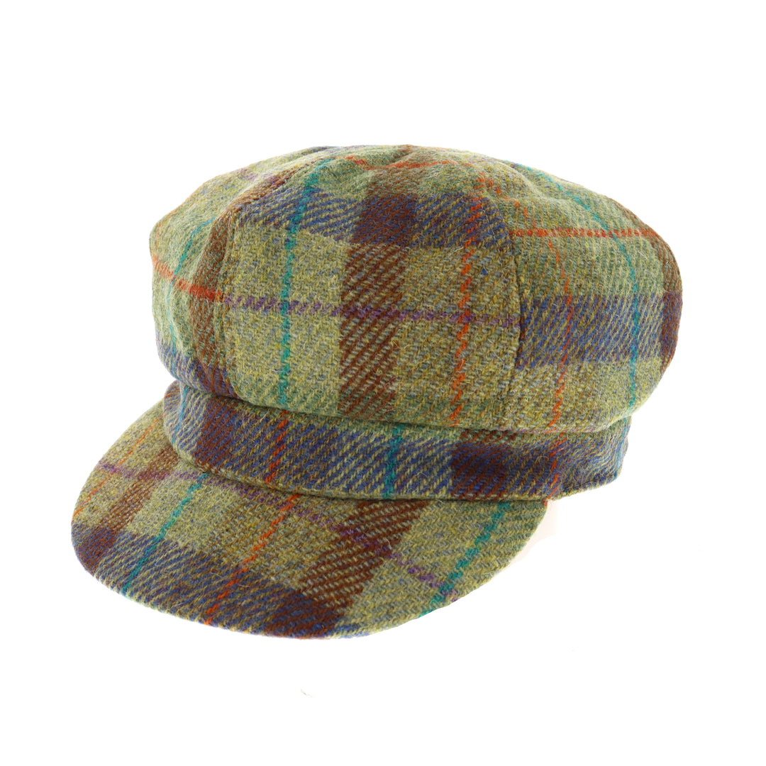 Failsworth Ladies Harris Tweed Cap Green Check