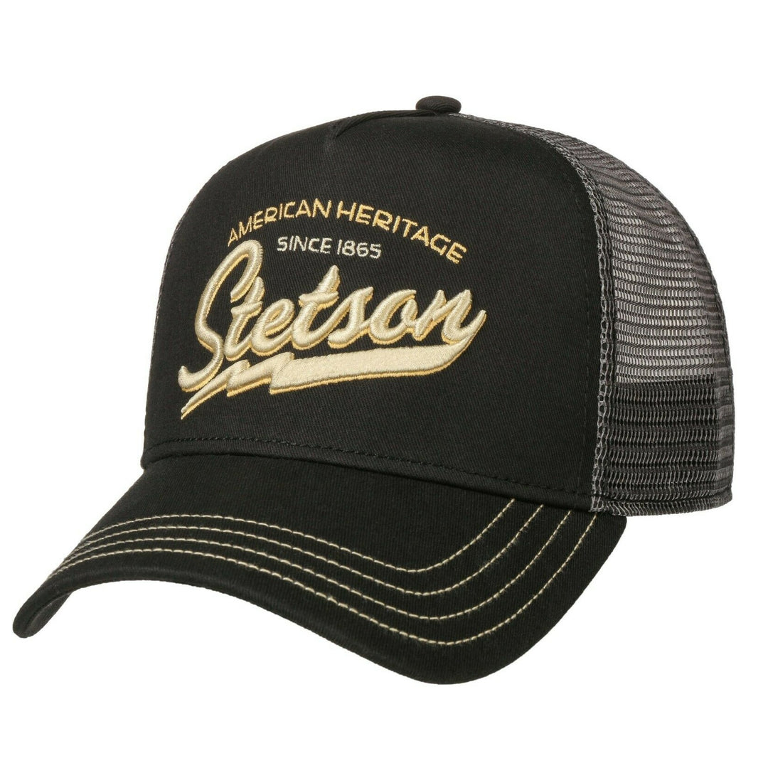 Stetson American Heritage Black Baseball Trucker Cap Adjustable Snapback