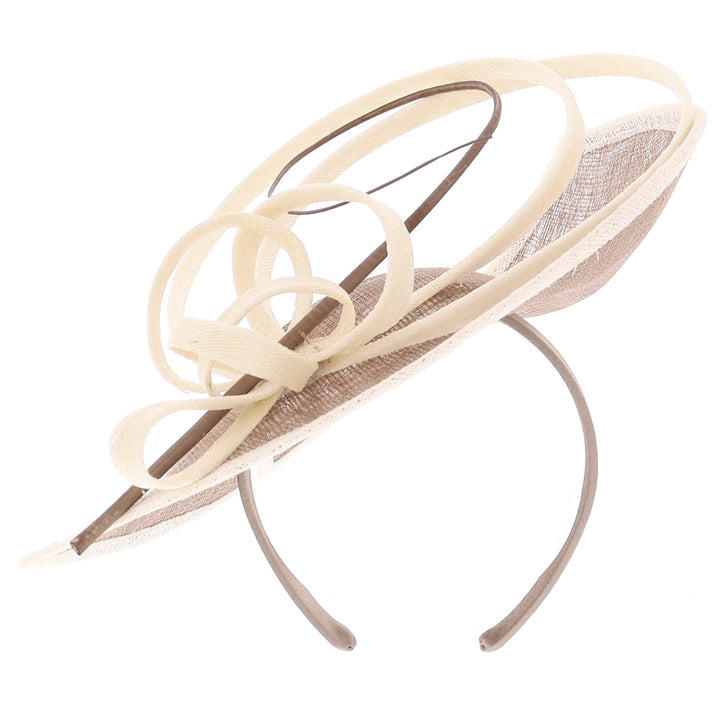 Coffee/Ivory Small Headband Fascinator (027)