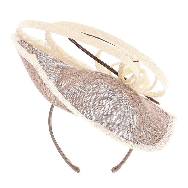 Coffee/Ivory Small Headband Fascinator (027)