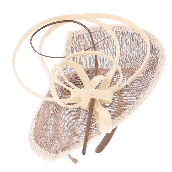 Coffee/Ivory Small Headband Fascinator (027)