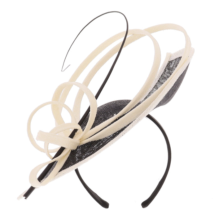 Black/Ivory Small Headband Fascinator (027)