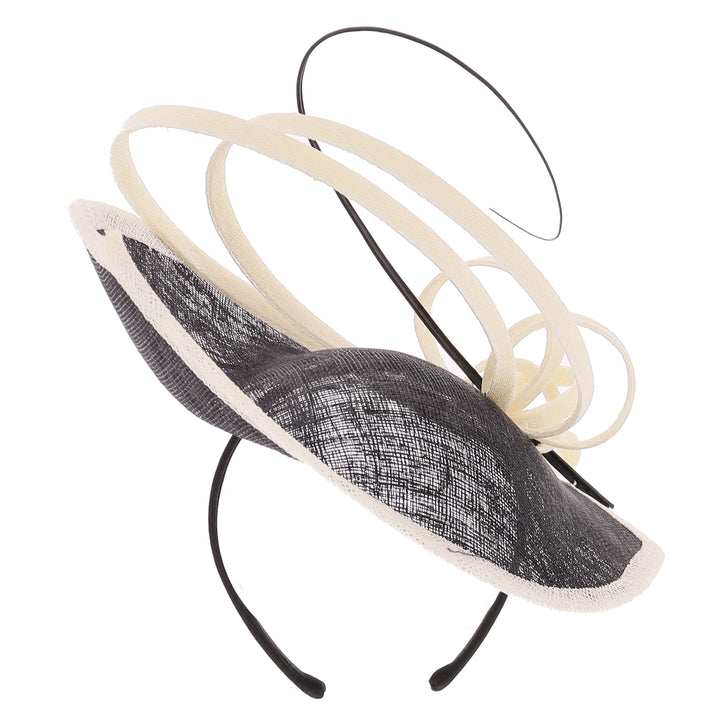 Black/Ivory Small Headband Fascinator (027)