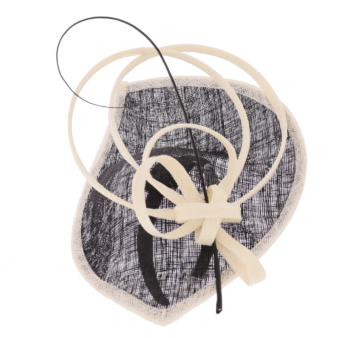 Black/Ivory Small Headband Fascinator (027)