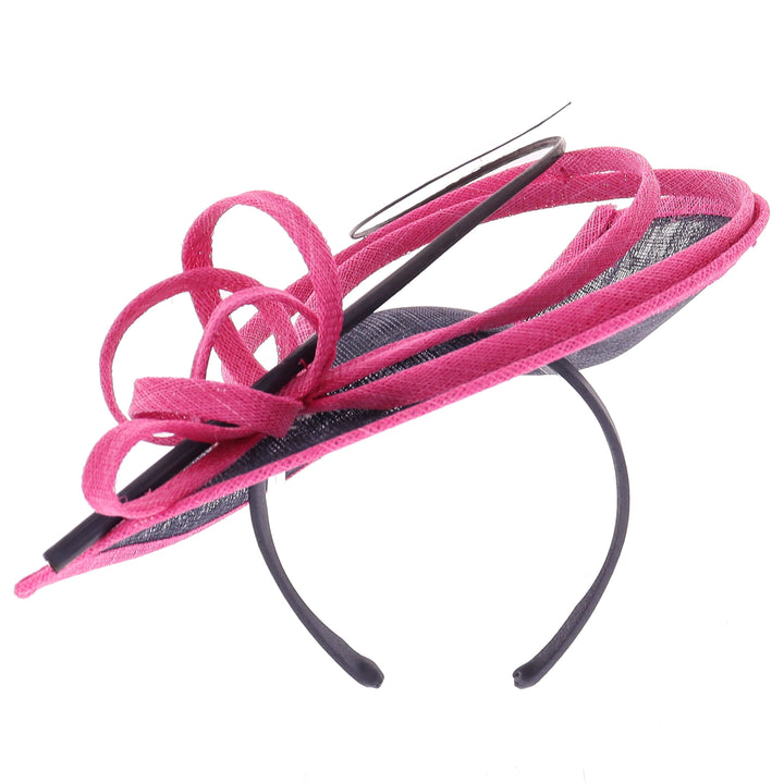 Navy/Pink Small Headband Fascinator (027)