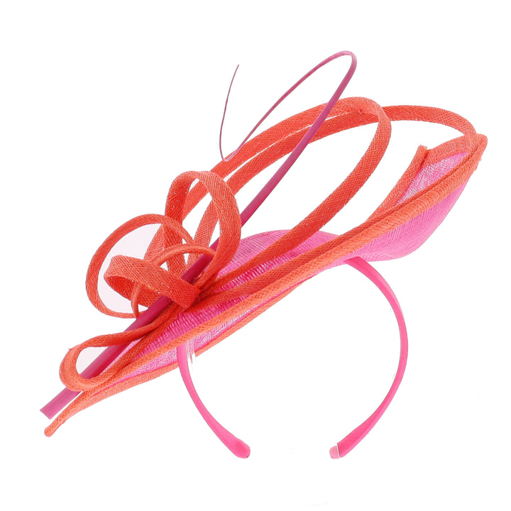 Pink/Orange Small Headband Fascinator (027)