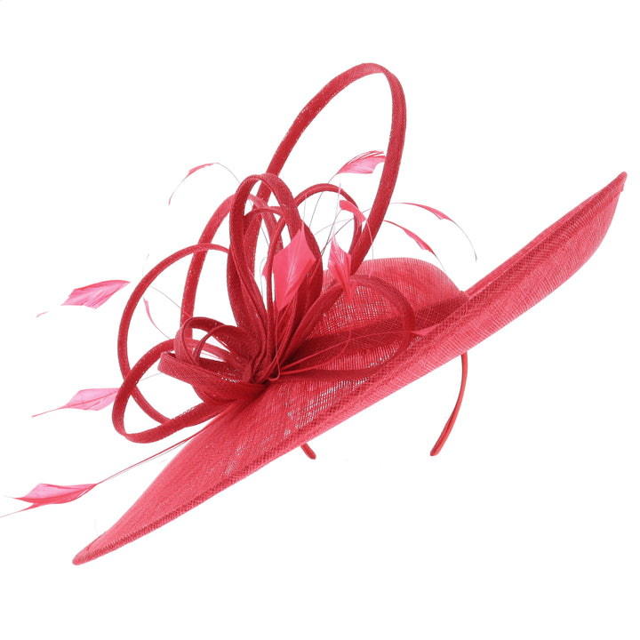 Tulip Red Large 47cm Disc Headband Fascinator from Maddox (034)