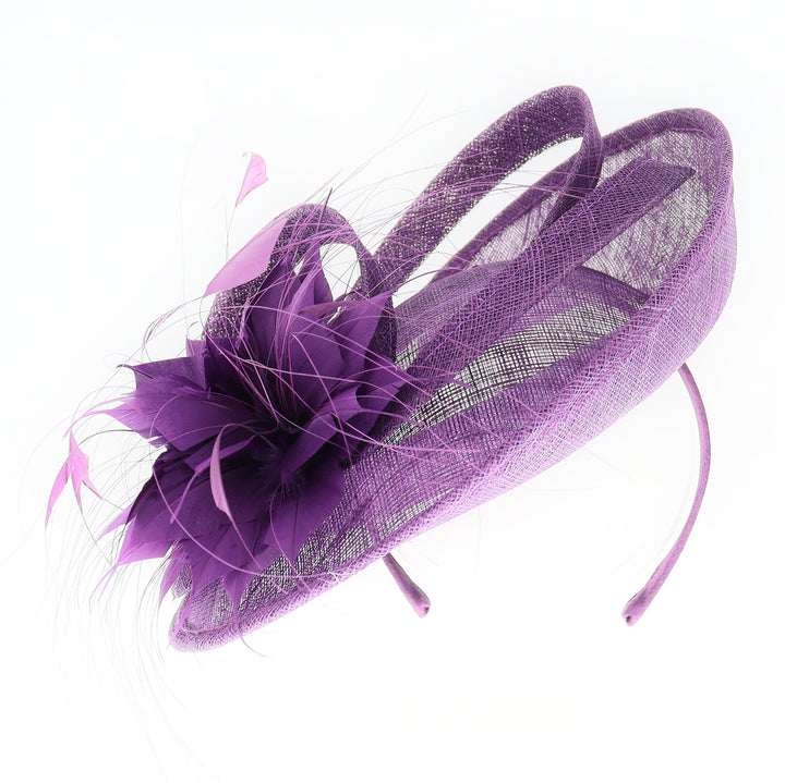 Damson Medium Sinamay Disc Headband Fascinator (048)