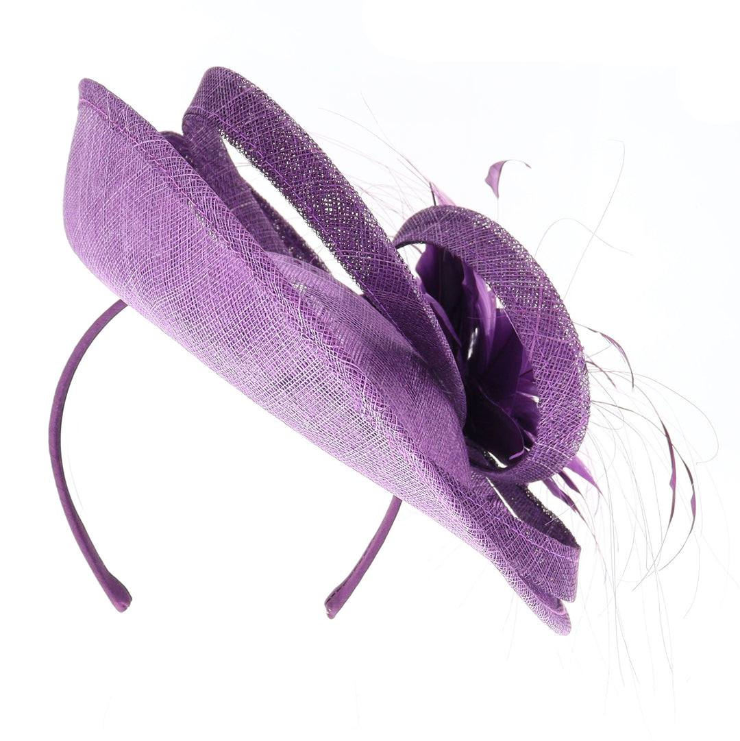 Damson Medium Sinamay Disc Headband Fascinator (048)